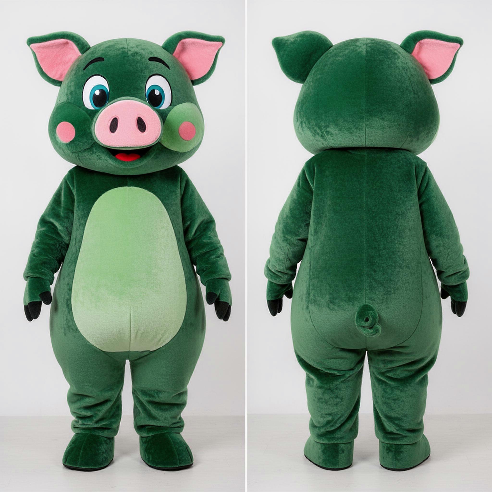 MASTICOT Forest Green Rounded Pig Mascot