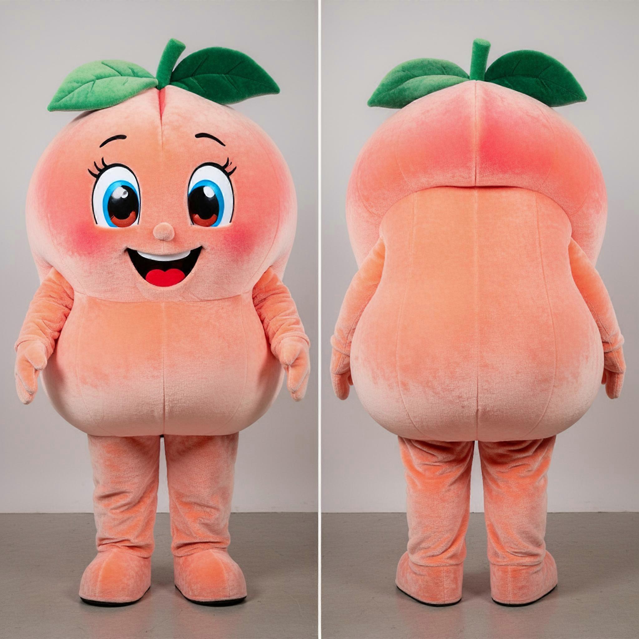 MASTICOT Peach Cartoon Goulash Mascot