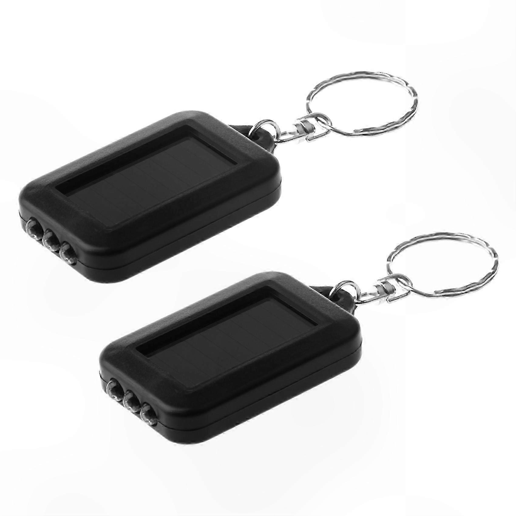 Solar-Powered LED Flashlight / Keychain (2X)