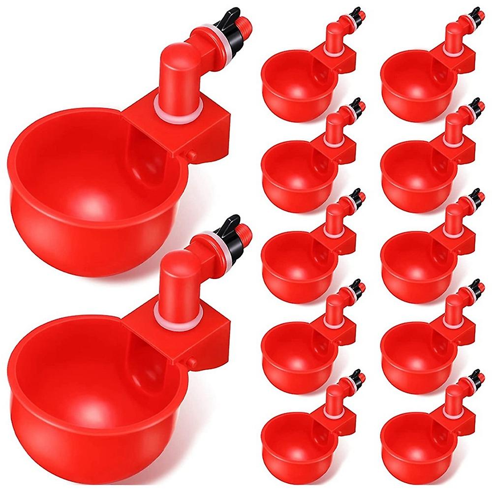 12PCS Chicken Watering Cup Automatic Filling Waterer Poultry Drinking Bowl Thread Watering Feeder C