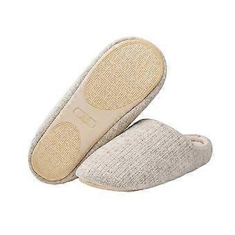 Zachte, stille katoenen slippers met zool, eenvoudige Japanse stijl, gesloten teenslippers, huisschoenen, antislip binnenslippers voor dames.
