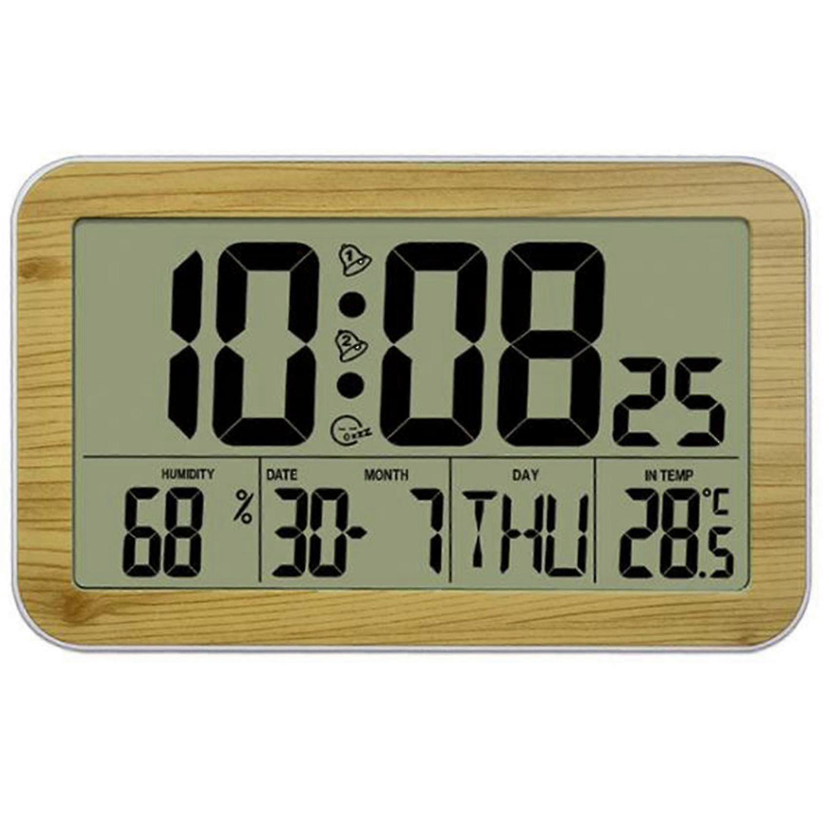 Digital wall clock, multi-functional and suitable for multiple scenarios, automatic setting, accurate time reporting and temperature display