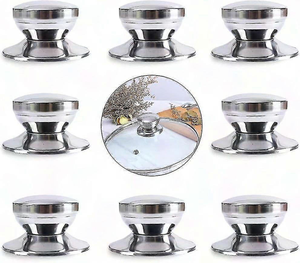 8-Piece Stainless Steel Pot Lid Knobs with Screws - Kitchen Cookware Replacement Handles