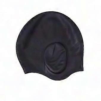 Touca de natação de silicone à prova d'água para piscina Proteção auditiva Touca de banho flexível