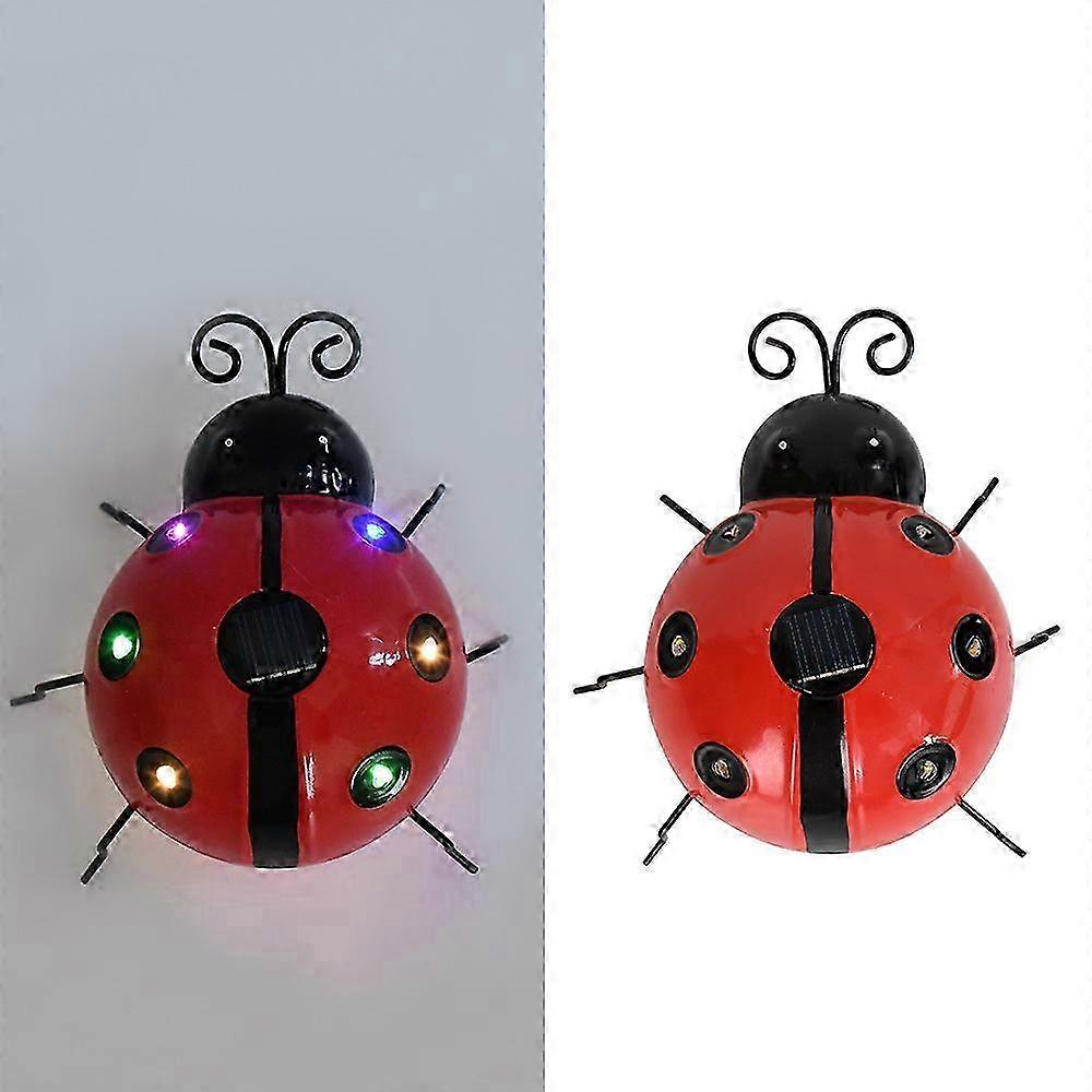 7-Star Solar Ladybug Garden Light Pair