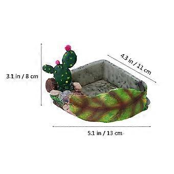 Futternapf mit Kaktusmuster für Reptilien, 1 Stück, robuster Futternapf