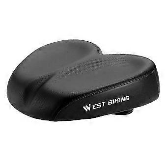 Bicycle Seat PU Leather Comfortable Wide Cushion with Shock Absorbing Springs for Men Women Mountain Road Folding Exercise Bikes