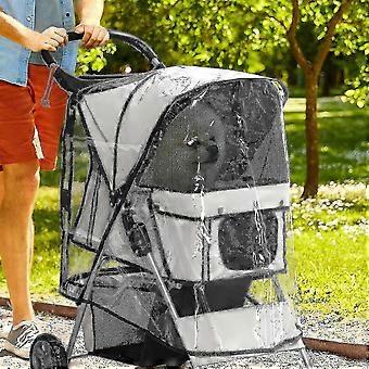 New 2024 Pawhut Dog Stroller Rain Cover W/ Rear Entry, Cover, compatible with Dog Pram
