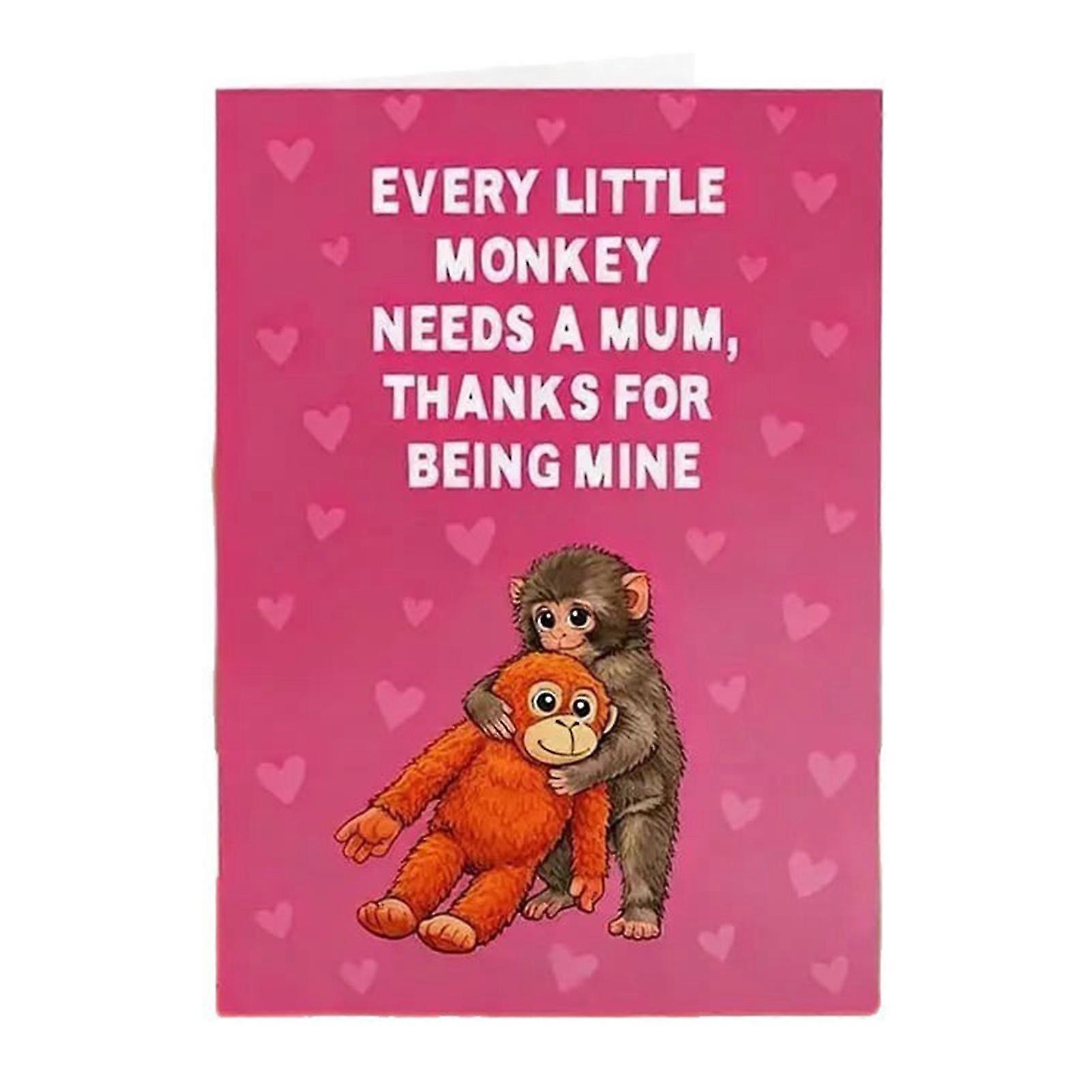 Hand-Drawn Punch Monkey Blessing Card