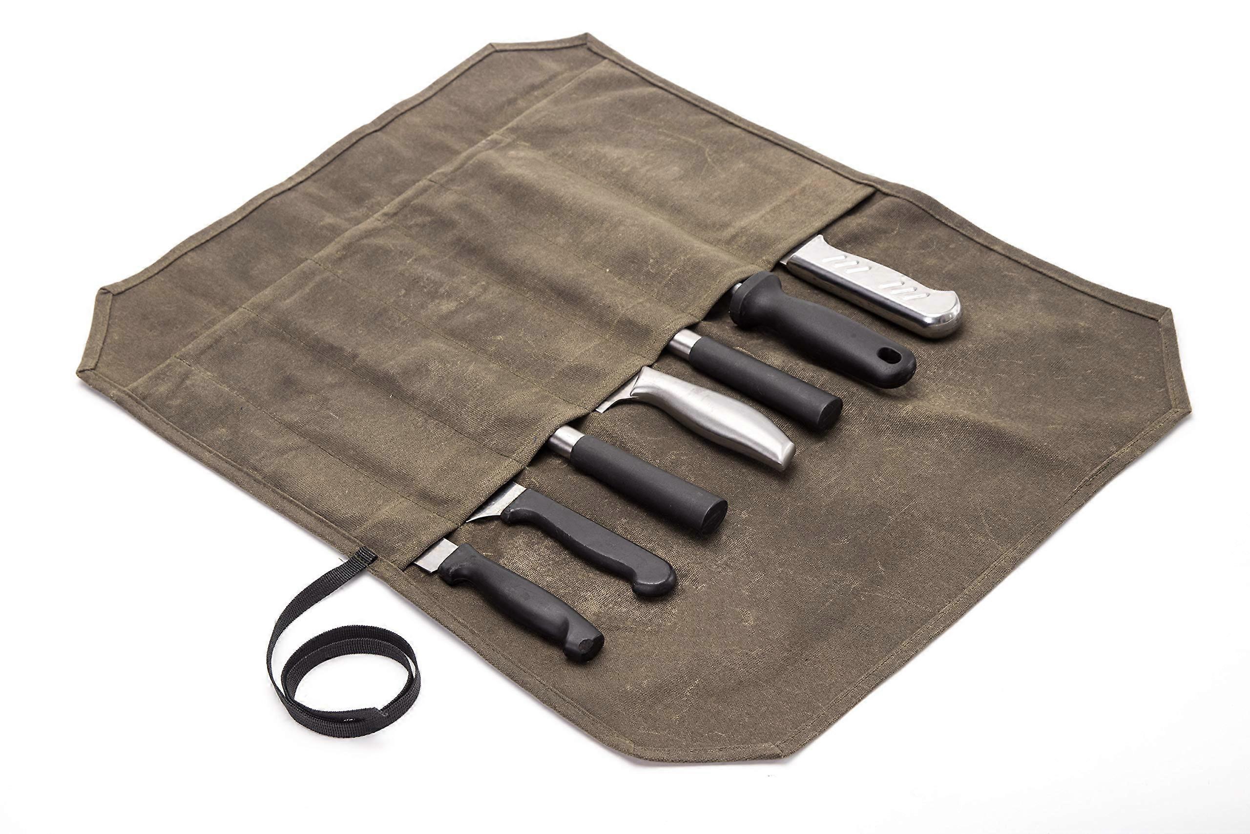 Durable Waxed Canvas Knife Roll