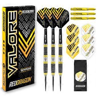 Messing dartset 22g met dartvluchten, dart-schachten en dartportemonnee