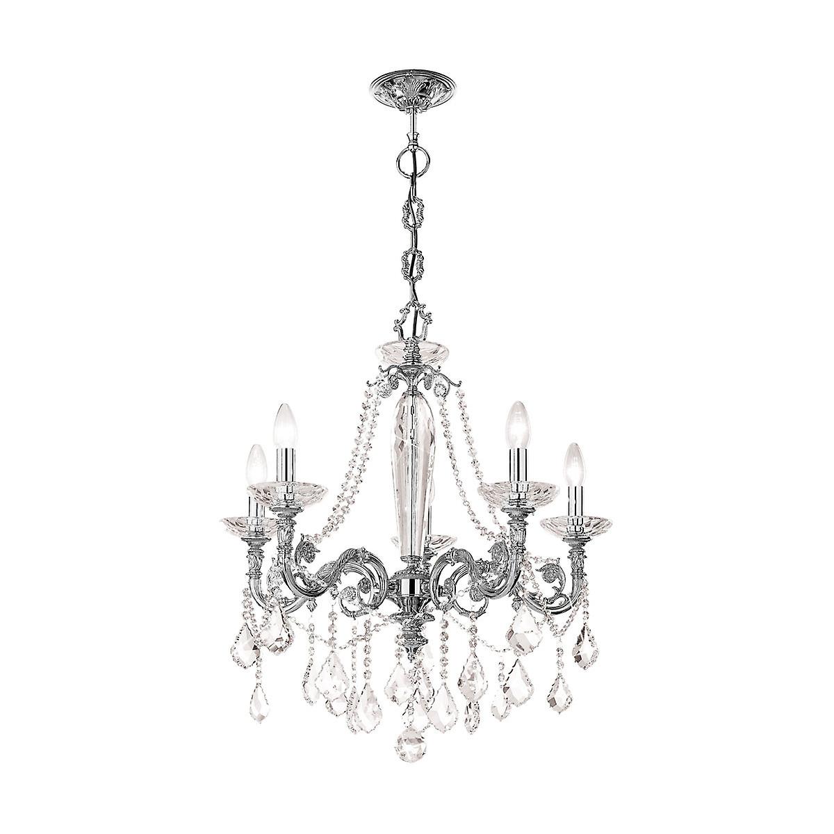 Contarini Crystal Crystal Multi Arm Chandeliers 5 Light Chrome