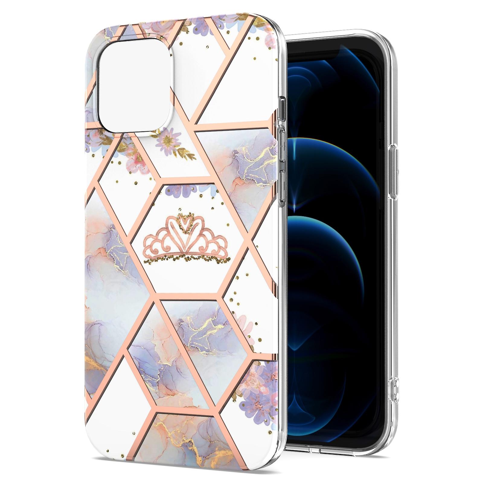 Splicing Marble Flower TPU Case For iPhone 13 Pro Max