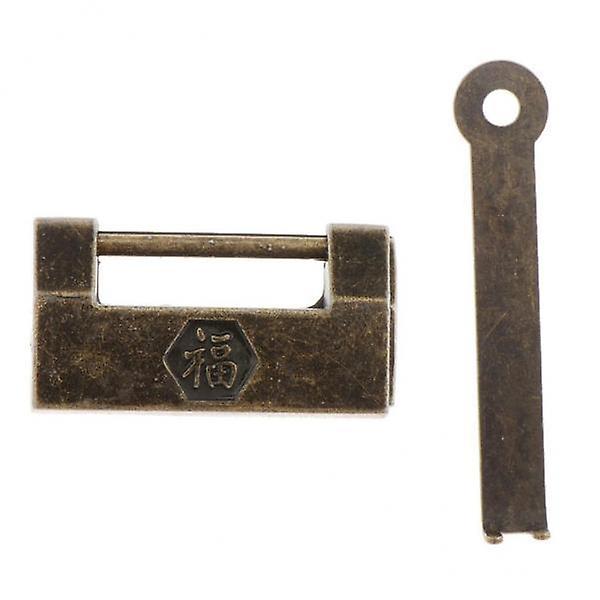 4xRetro Style Chinese Padlock Copper Locks Collection Gifts Fortune
