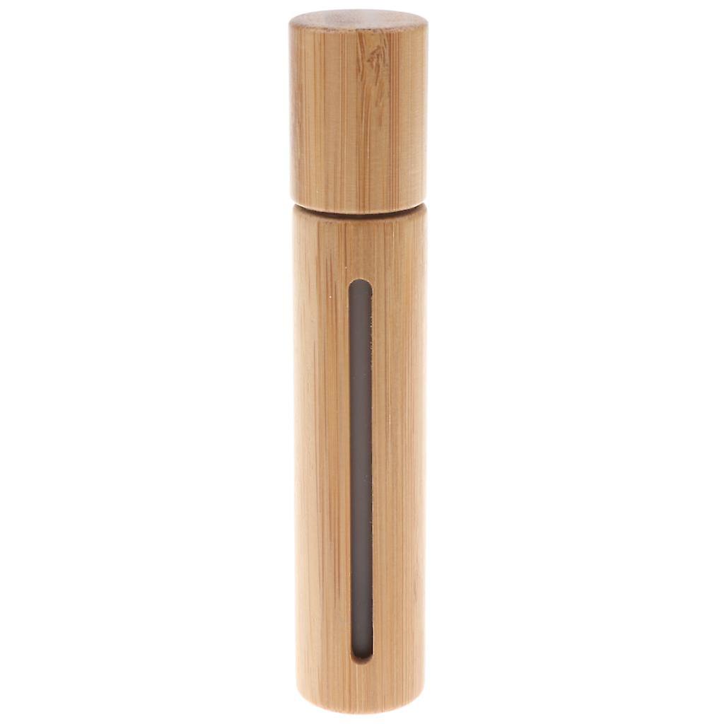 15ML Empty Bamboo Shell PP Perfume Roller Ball Bottle Case Steel Bead Head