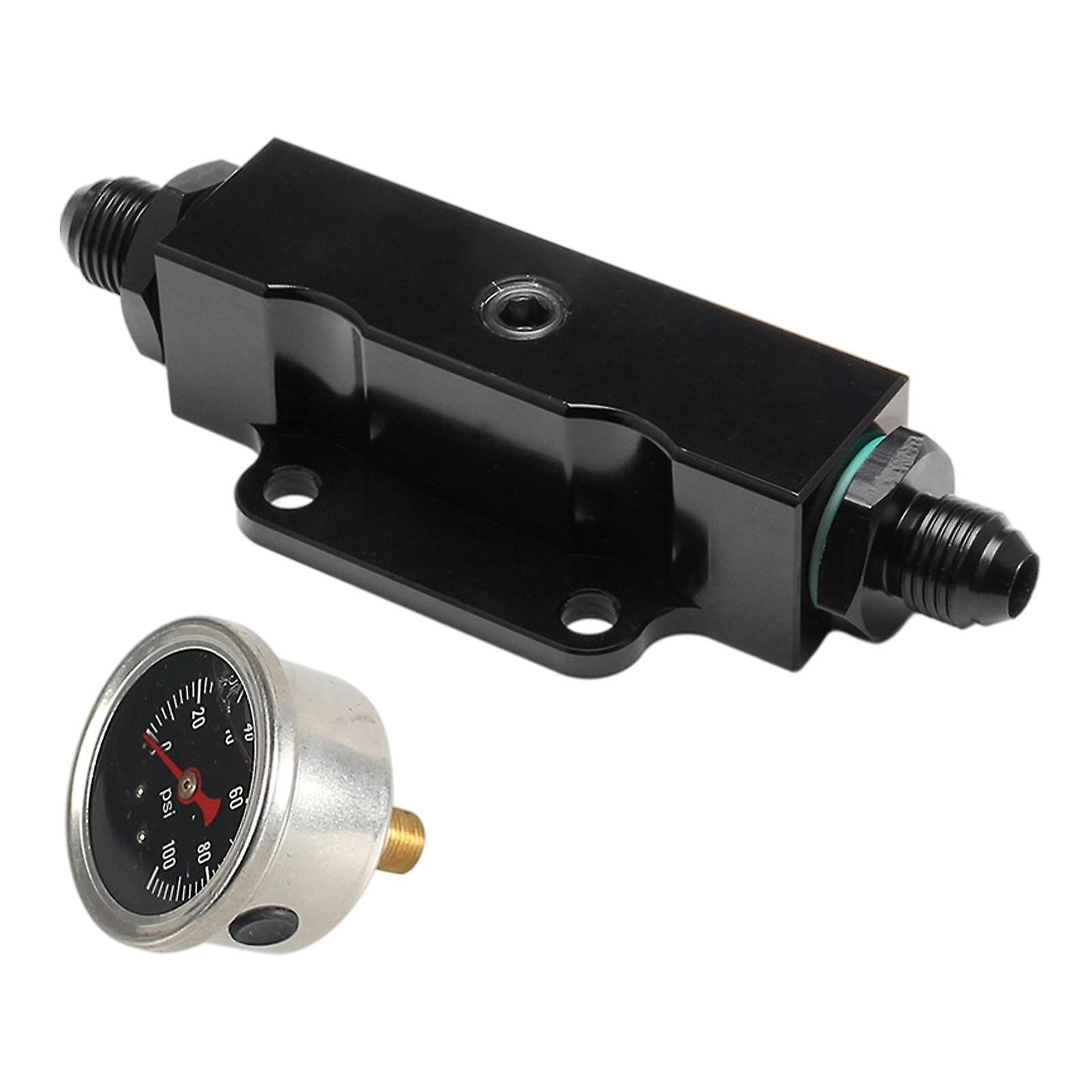 T-6061 Aluminum Inline AN6 Filter , Black Easy to Install Universal