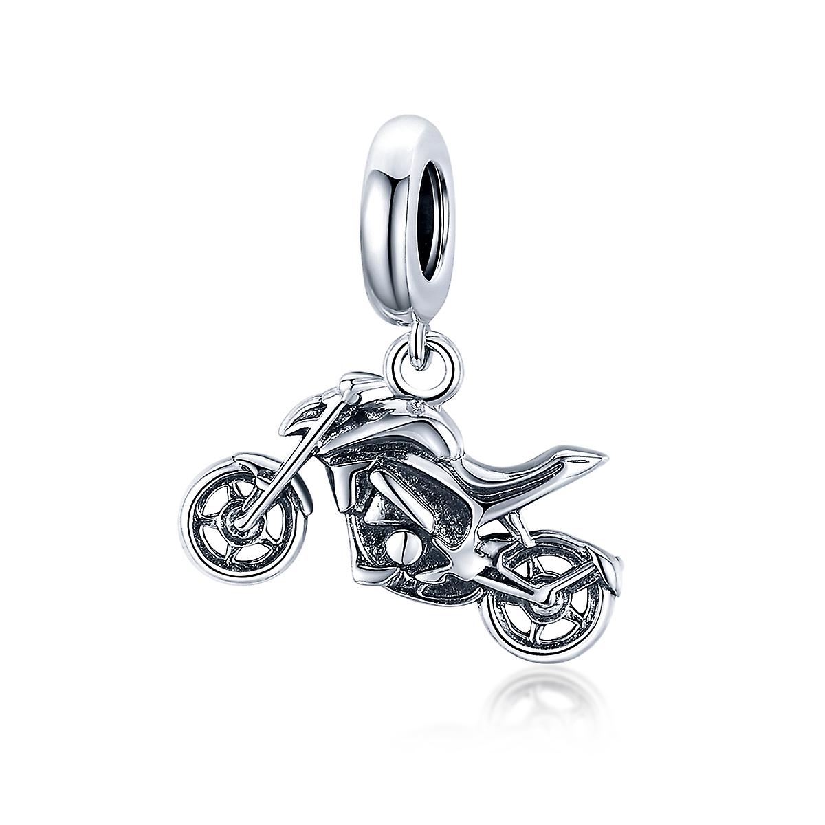S925 Sterling Silver Motorcycle Pendant