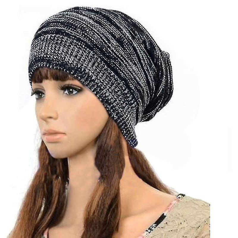 Unisex Women Men Knit Baggy Beanie Beret Winter Warm Oversized Ski Cap Hat