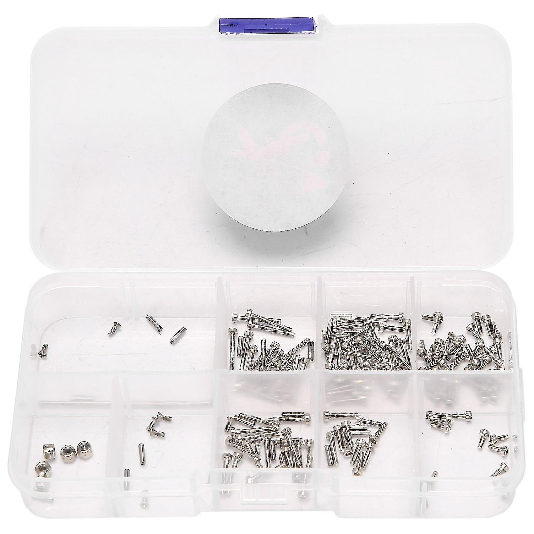 176pcs M1.4 Metal Screws M2 Nut Box Set For Axial Scx24 90081 1/24 Rc Crawler Car Upgrade Parts Acc