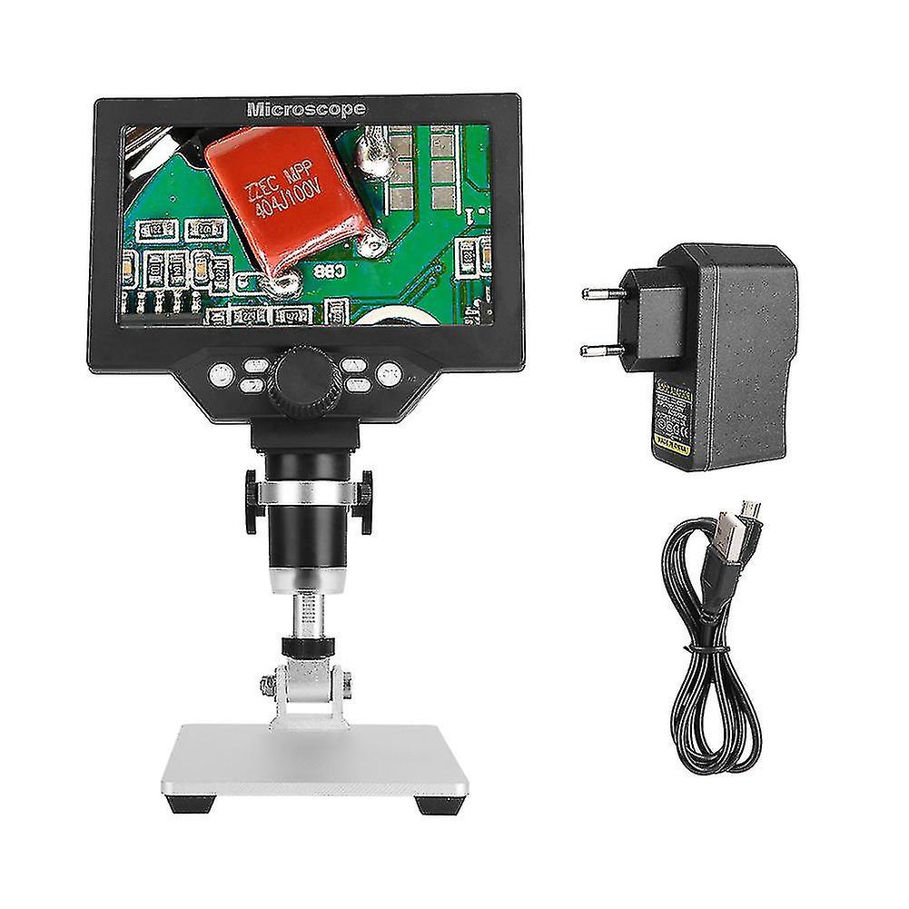 12Mp 7 Inch Lcd 1200x High Definition Electronic Digital Microscope 100-240veu Plug