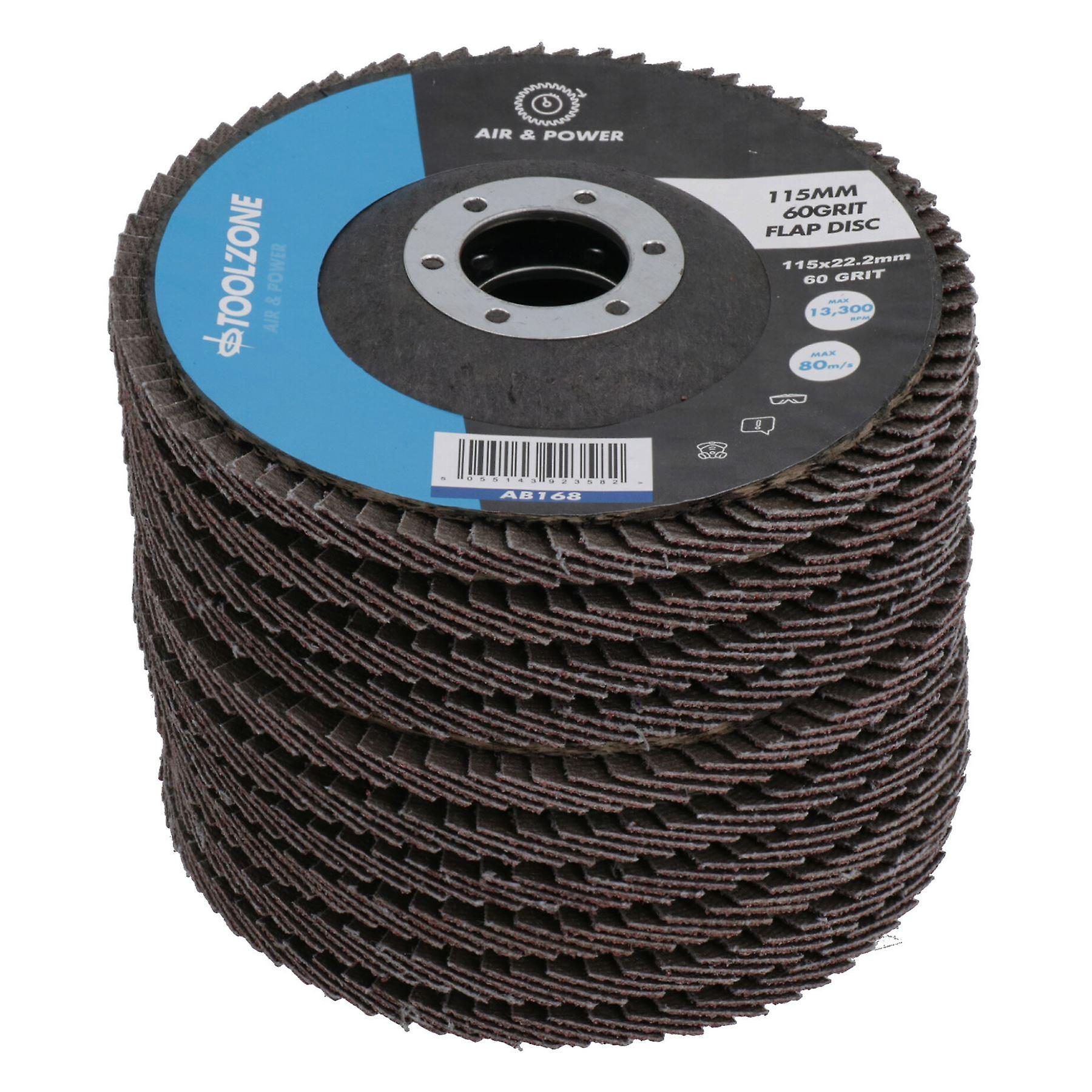 60 Grit Flap Discs Medium Grade Aluminium Oxide Sanding Removal Type 29 10pk