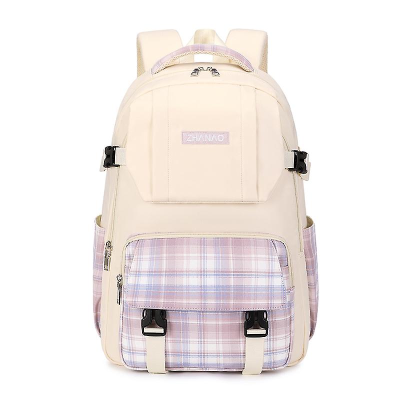 Lightweight Plaid Backpack