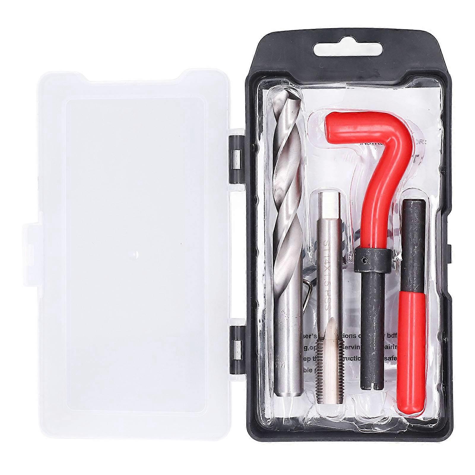15Pcs/Set Thread Repair Kit Insert Compatible Hand Tool for Auto Repairing M14x1.50mm