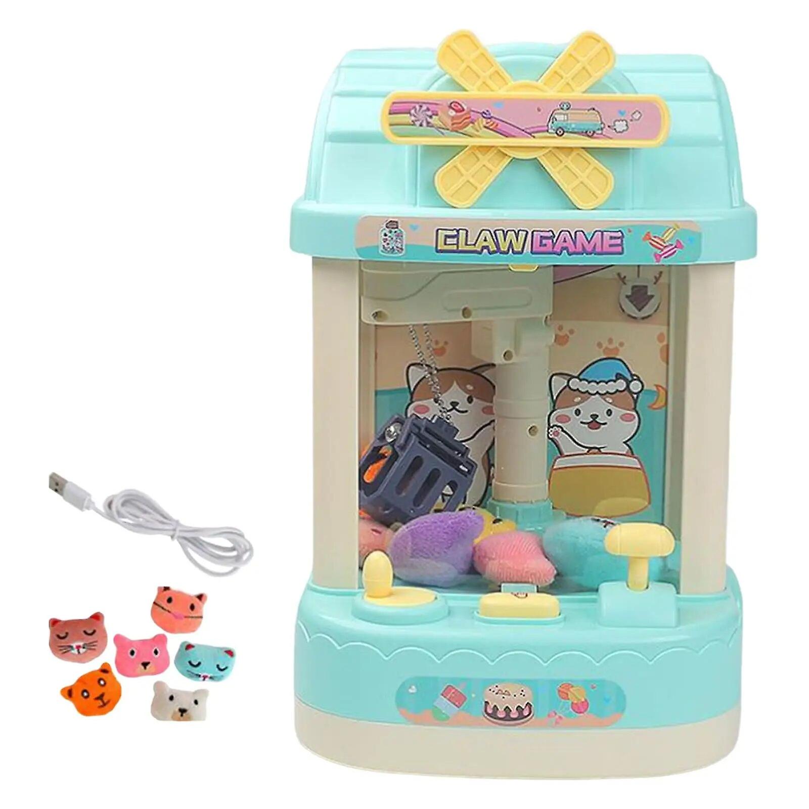 Mini Plush Toys Claw Machine Birthday Gift With Music And Lighting Small Lightweight Mini Toy Grabber Machine With 6 Dolls Retro