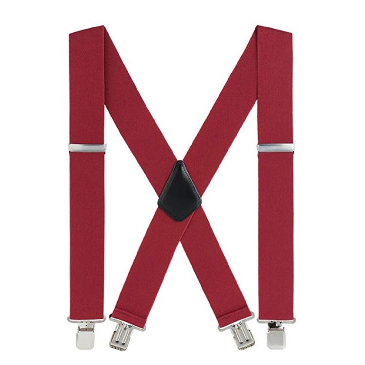 Men Suspender High Elastic Adjustable 4 Strong Clips X Back Non-slip Decorate Comfortable to Wear Wi