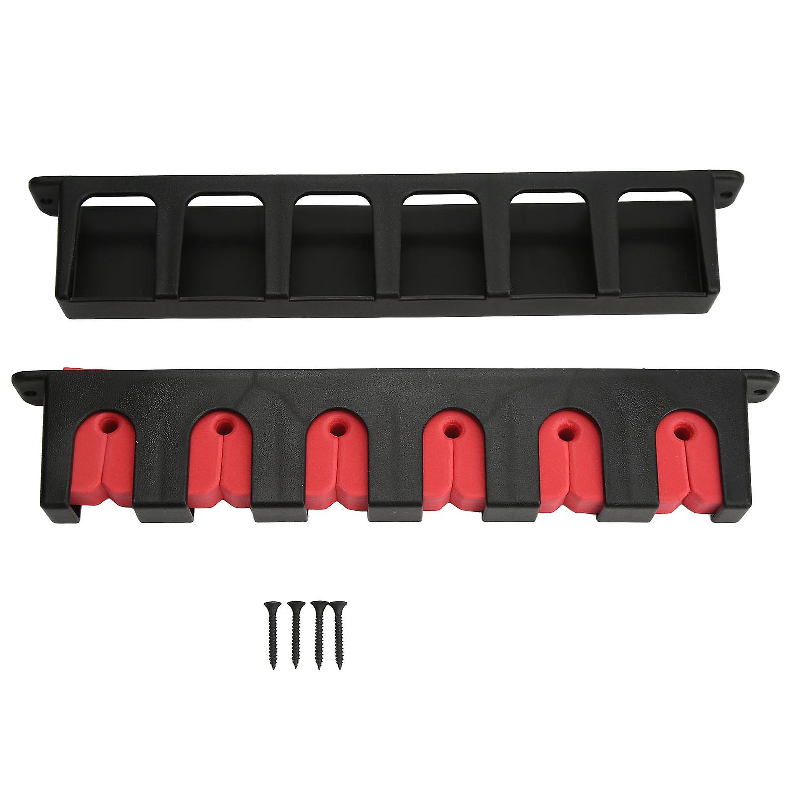 2Pcs Wall Mounted Fishing Rod Rack Orderly Storage Space Saving Anti Scratch Horizontal Fishing Rod Holder for Household Red