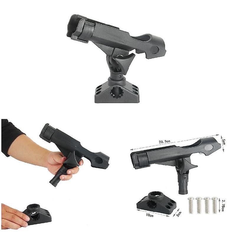 360 Degree Rotation Adjustable Fishing Rod Pole Mount Stand Bracket Holder for Kayak Canoe Boat Fishing Rod Base Bracket
