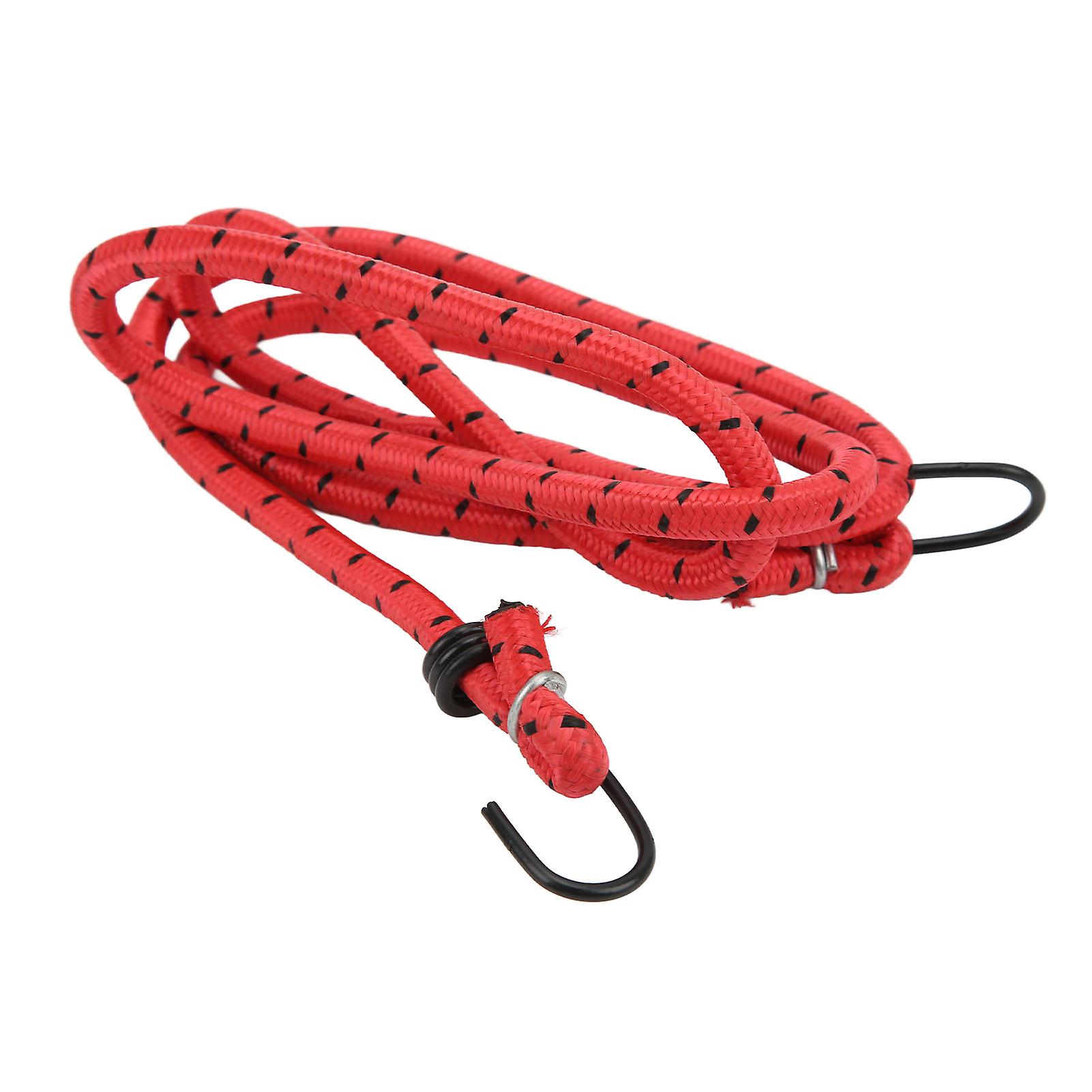 Nimomo Bungee Straps Bungee Cords with Hooks, Elastic Rubber Straps for Bike Luggage Rack Camping, Red