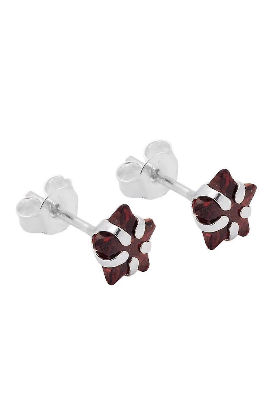 Earrings Studs Star Red Silver 925 - Gl93530