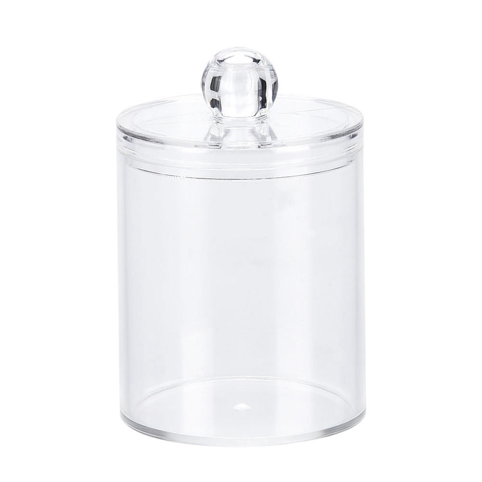 Clear round acrylic cotton swab case