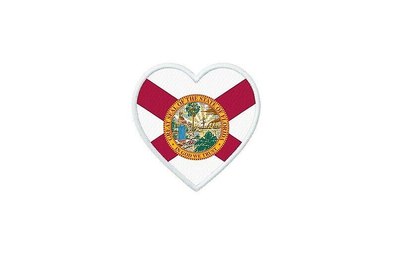 Patch badge ecusson prints thermocollant heart flag usa floride