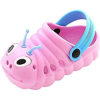 Veeki Baby Sandals  Boys Girls Sandals Cute Caterpillar Slip On Lightweight Kids Beach Slipper -----  Pink Size 28