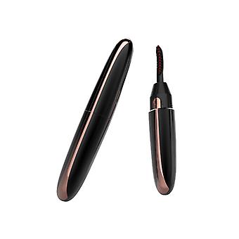 Veeki Heated Eyelash Curler, BYVUTE Electric Eyelash Curler with Pretty Safe No Burn Silicone Comb 3 Temperature Setting WaterproofBlack