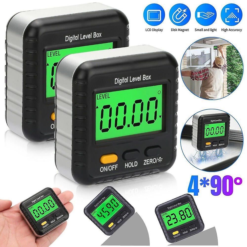 2Pcs LCD Digital Magnetic Angle Finder Level Box Protractor Inclinometer Ga