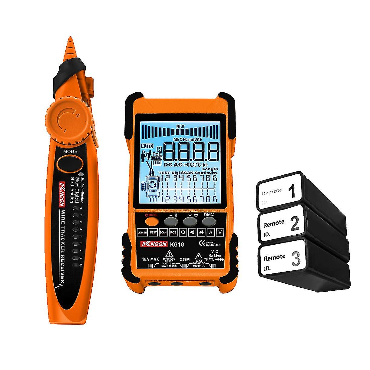 Kknoon K618 500m Handheld Portable Cable Tester With Lcd Display Analogs Digital Search Poe Test Cab
