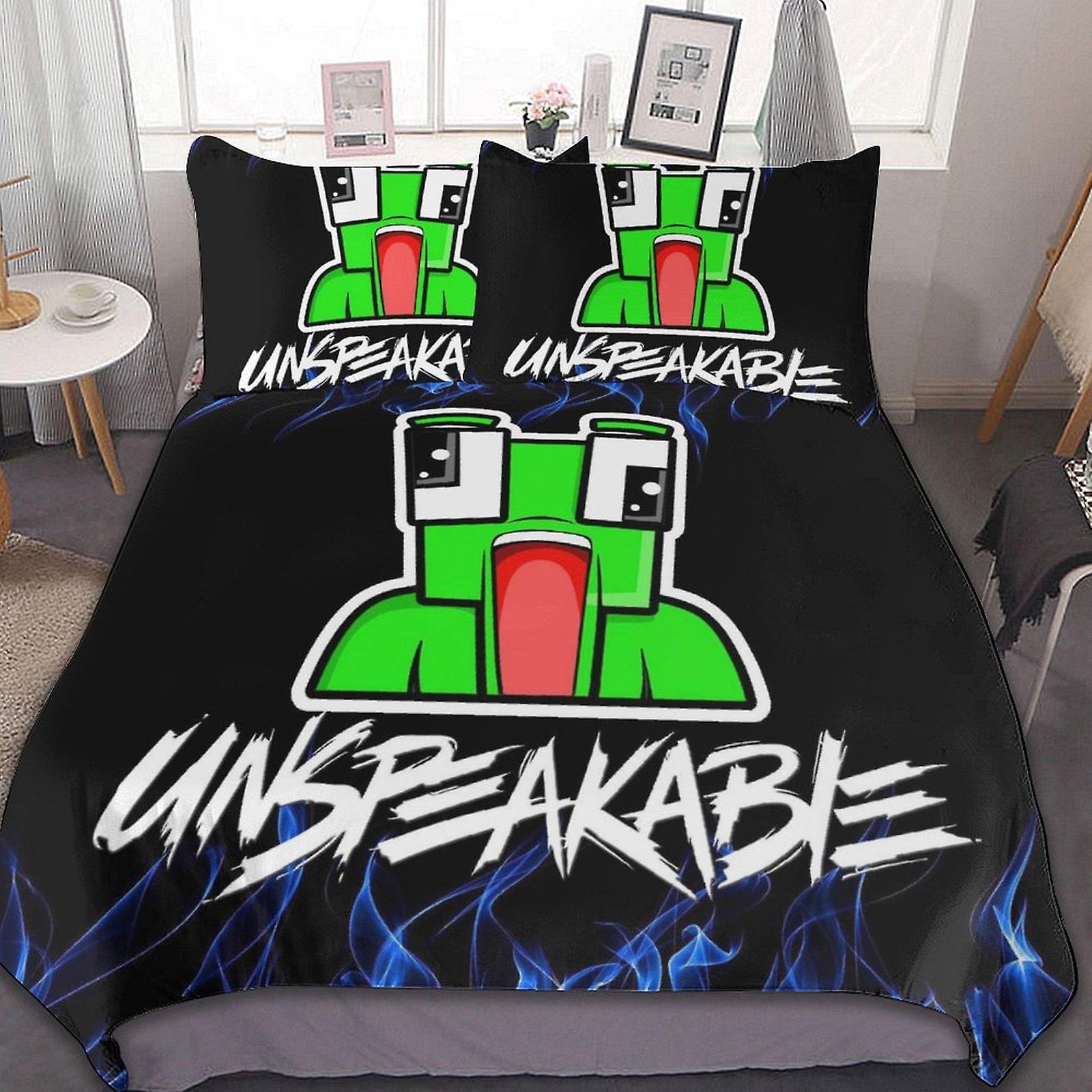 Onämnbart påslakan Påslakan i mikrofiber Sängkläder 3D-tryckta lätta 3-delade täcken, 1 påslakan och 2 kuddfodral för barn pojkar flicka