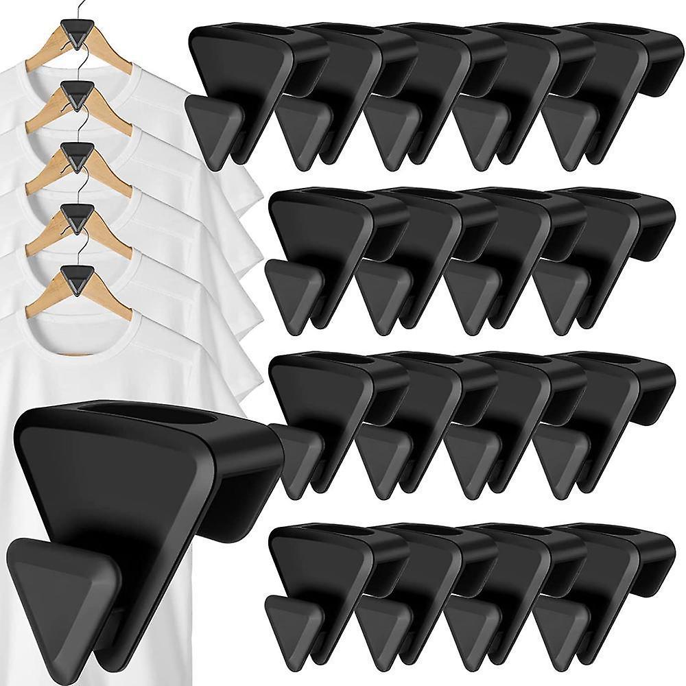 Space Saving Hanger Hooks 18 Pack, Black Clothes Hanger Connector Hooks, Heavy Duty Hanger Hooks Space Saver, Sturdy Hanger Connector Hooks, Premium