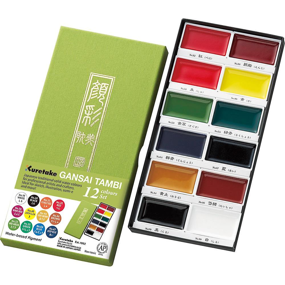 Kuretake Gansai Tambi Watercolour 12 Colour Set