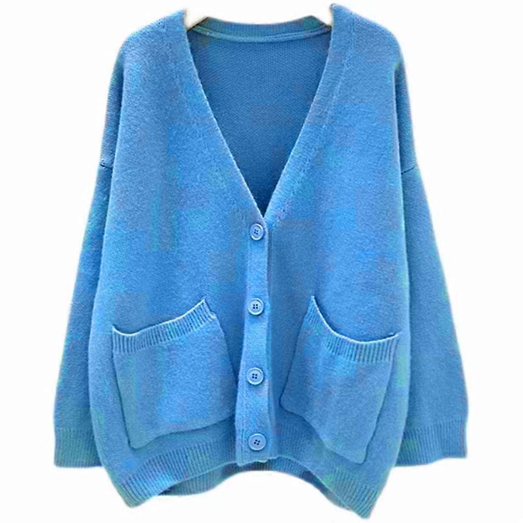 Spring Autumn Womens Cardigans Solid Color V-neck Button Down weater Cardigans