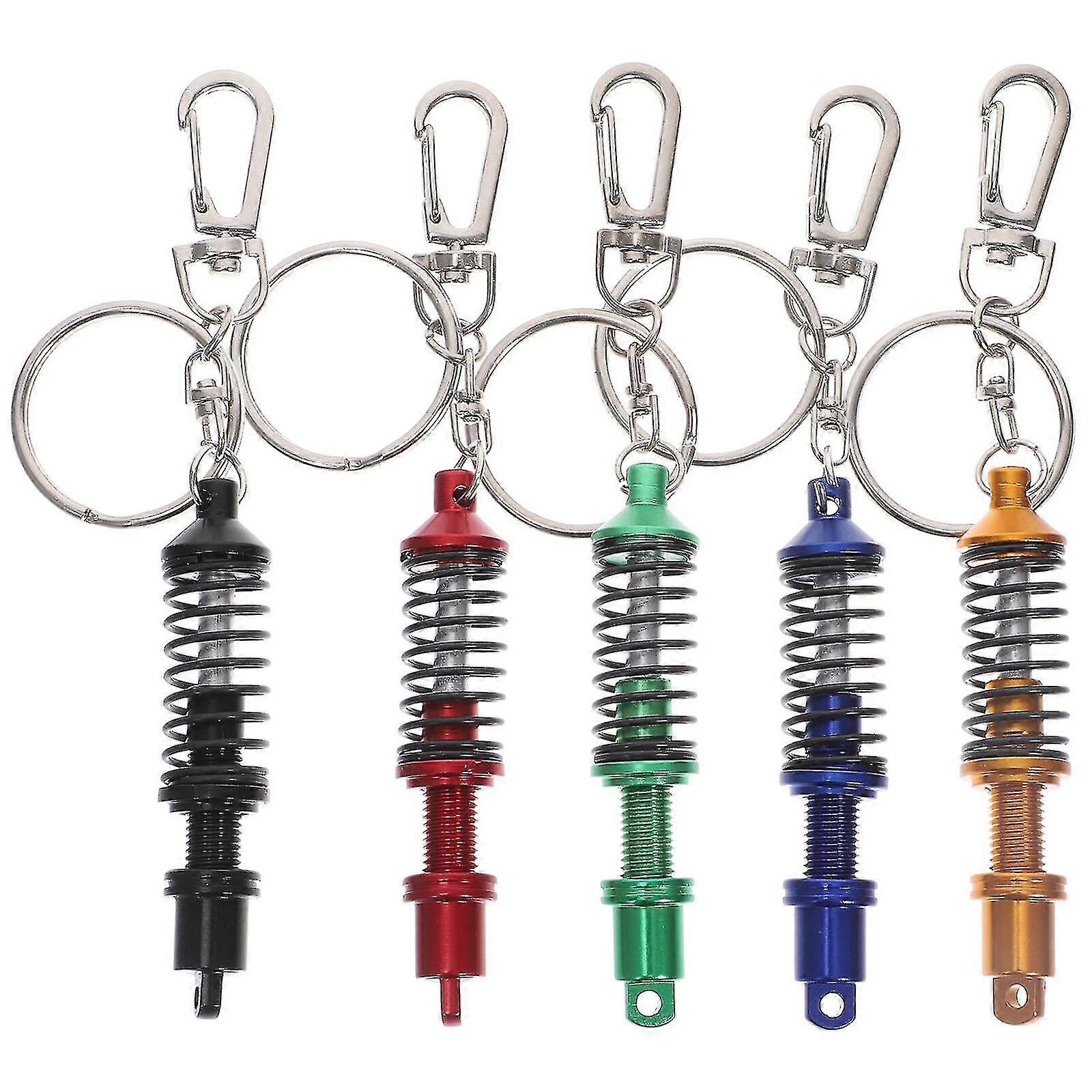 5pcs Shock Absorber Keychain Auto Part Key Chain Ring Key Hanging Decoration