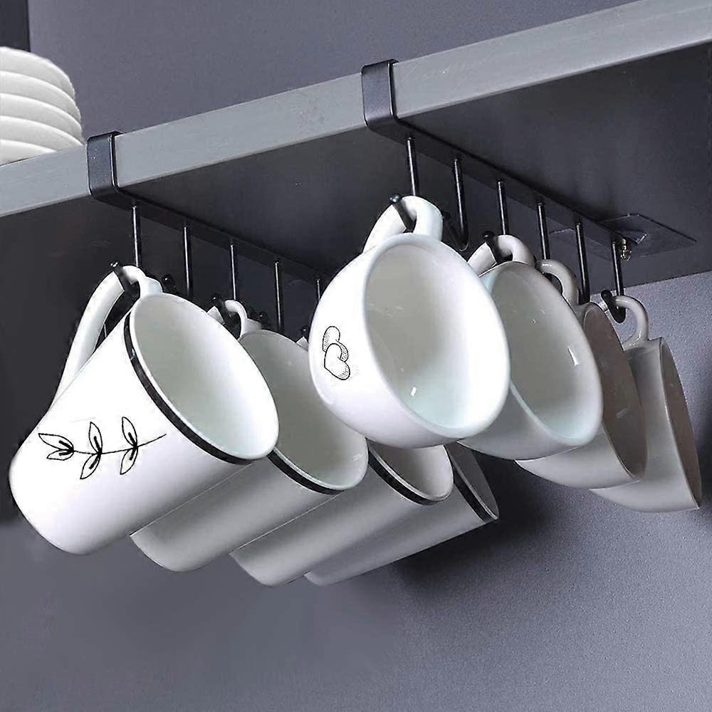 Set of 2 Cup Hooks Under Cabinet Storage Cup Hooks Black 27cm