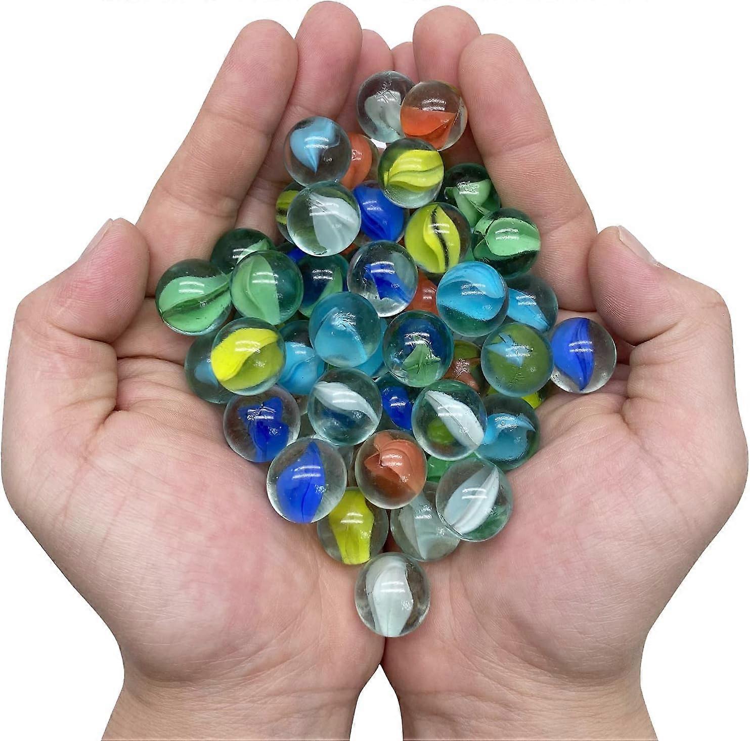 110 Marble Game Glass Marbles, 0.63", Mixed Colors