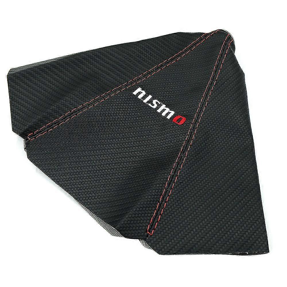 日産カーボンルックカーシフトノブブーツシフターカバー用MT / AT用レッドステッチ