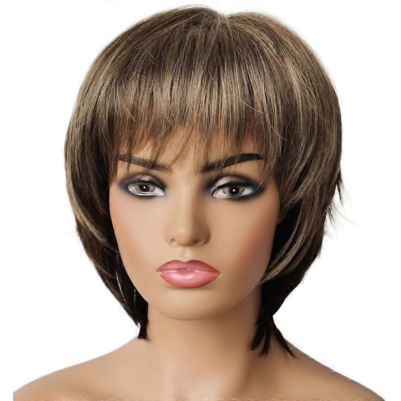 Classic Ladies Brown Delicate Short Wigs D
