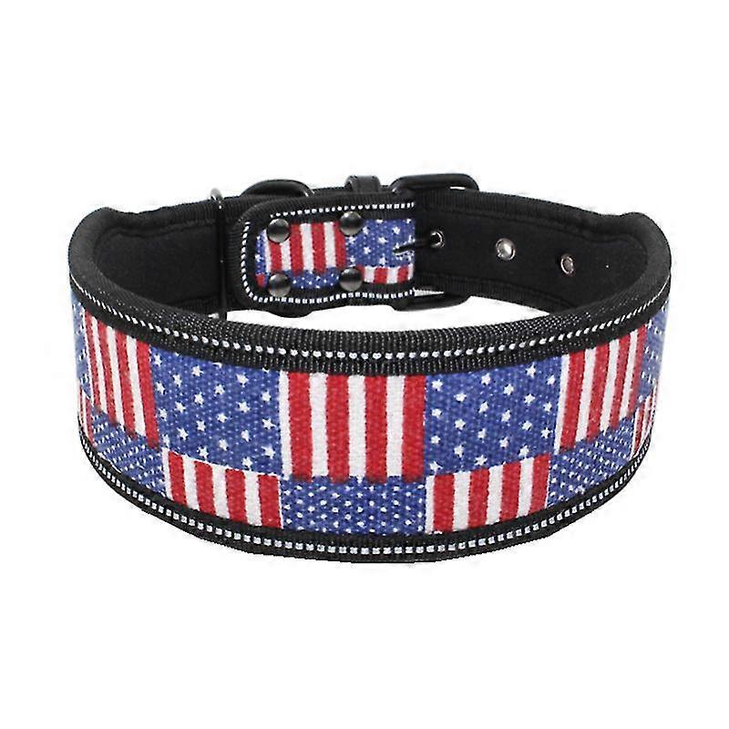 GYFDYM Reflective Large Puppy Dog Collar With Adjustable Buckle Pet Collar For Small Medium Large Dogs Pitbull Leash Dog Chain