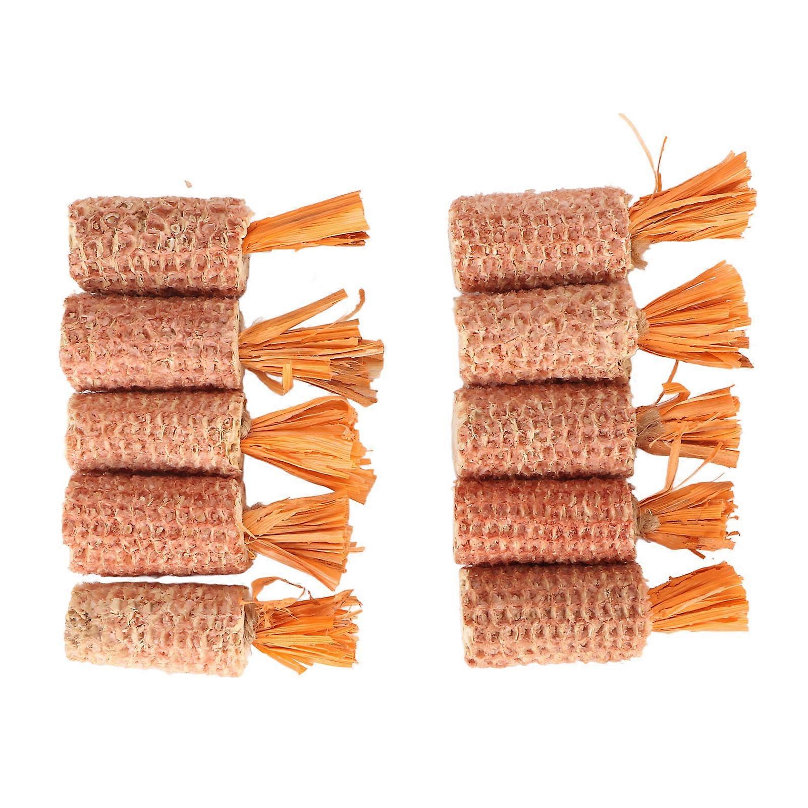 10Pcs Hamster Corn Cob Toy Carrot Shaped Teeth Grinding Rabbit Corn Cob Chew Toy for Hamster Guinea Pig Rabbit Parrot Orange, Small
